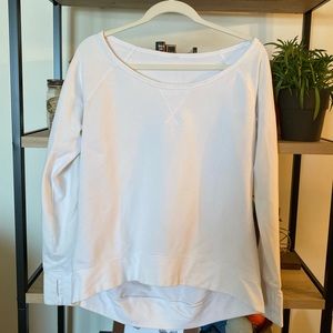 Lululemon White Scoop Neck Sweatshirt